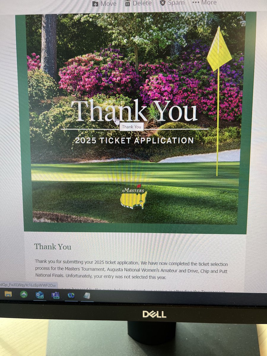 AFuchs111's tweet photo. 25 years of rejection. Thanks @TheMasters. A Tradition Unlike Any Other….. https://t.co/YlykwXAXKc