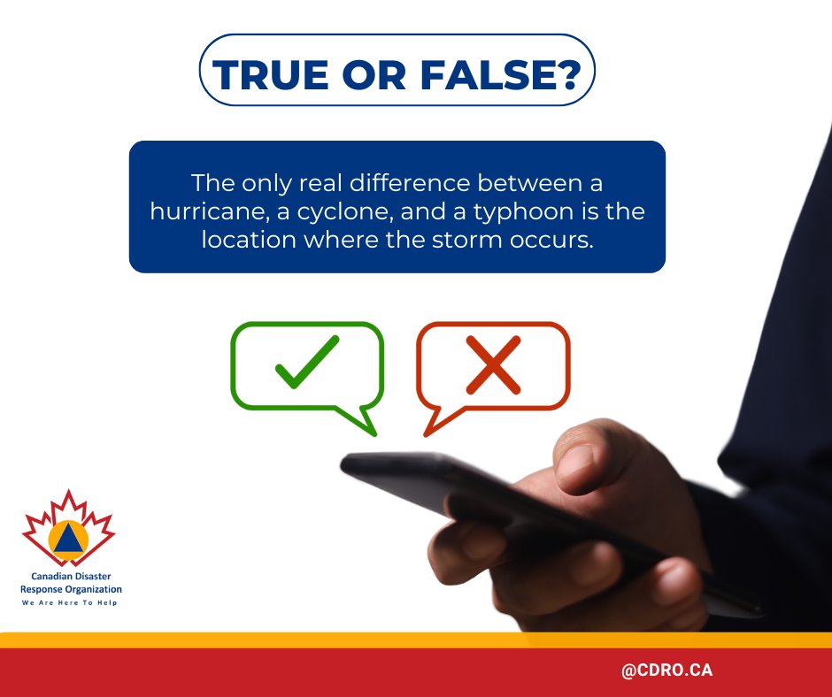 Good morning!

🏆It's Trivia Tuesday! This week we're testing your extreme weather knowledge.

✅ Drop your answer in the comments, and check back tomorrow to see if you were correct. Stay safe and have a wonderful day!

#TeamCDRO #TriviaTuesday #Preparedness