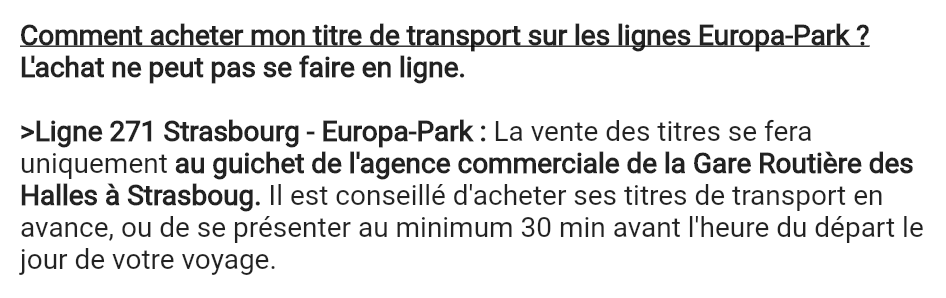 Nicolas Wurtz (@nicolasw_graou) on Twitter photo Je veux aller à <a href="/EuropaParkFR/">Europa-Park FR 🎢</a> en transp. en commun depuis Haguenau — en 2024, normal.
Pas de résa en ligne, seulement en guichet à Strasbourg (!), on n'obtient l'info qu'en cliquant sur « services » alors qu'on nous propose un calendrier de réservation.
Ben alors <a href="/fluograndest/">Fluo Grand Est</a> ? Je veux aller à <a href="/EuropaParkFR/">Europa-Park FR 🎢</a> en transp. en commun depuis Haguenau — en 2024, normal.
Pas de résa en ligne, seulement en guichet à Strasbourg (!), on n'obtient l'info qu'en cliquant sur « services » alors qu'on nous propose un calendrier de réservation.
Ben alors <a href="/fluograndest/">Fluo Grand Est</a> ?