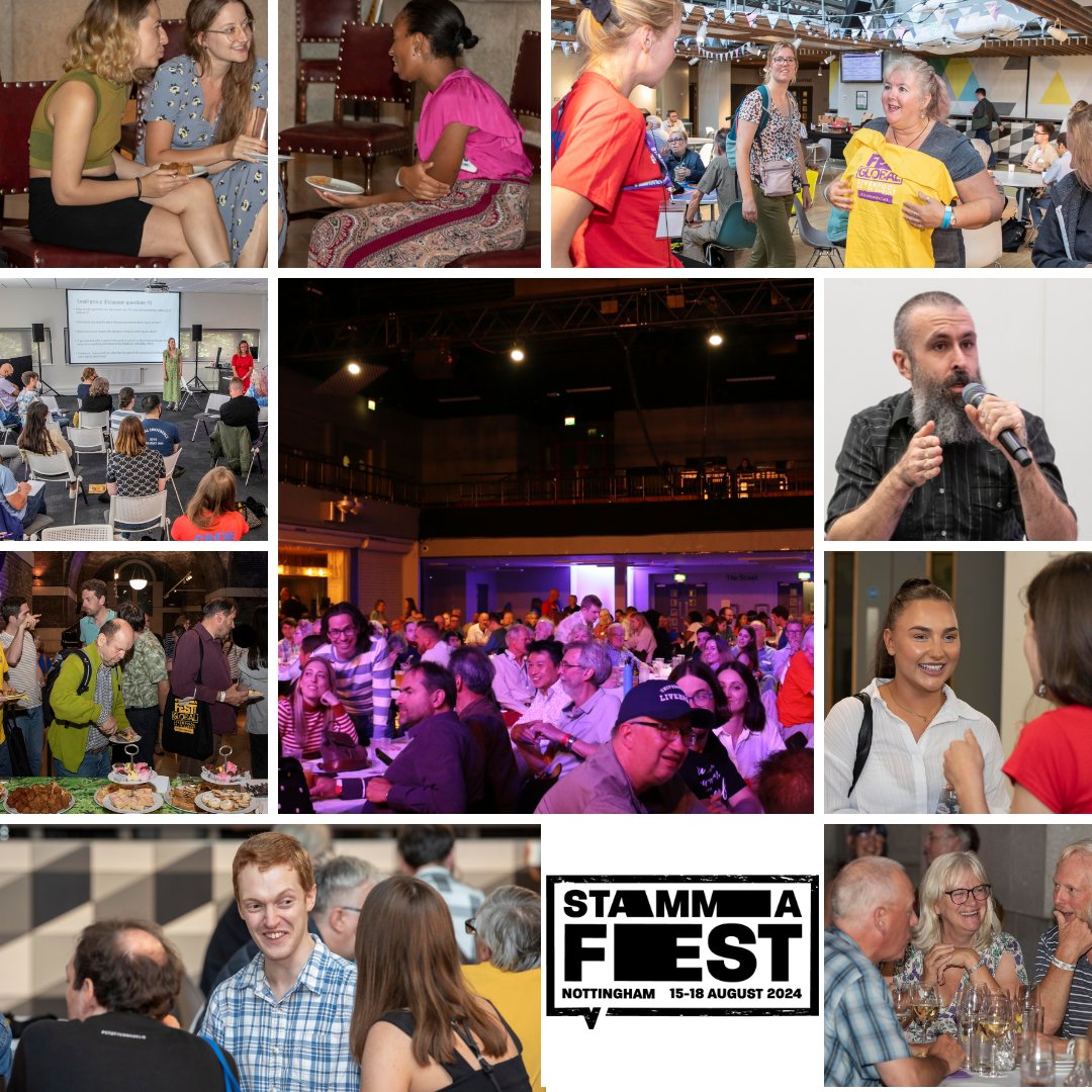 Wait, what's going on in Nottingham 15-18 Aug? 🔎🤔

STAMMAFest: a weekend packed with sessions about everything from sport to sound waves, a full day of family fun and best of all, spending time in a community of people who speak just like us ♥️

JOIN IN stammafest.org/booking