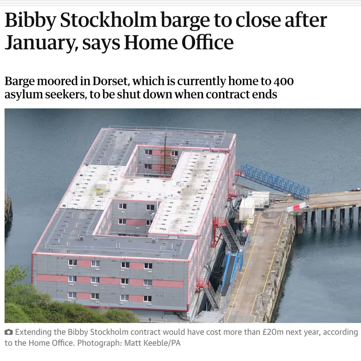 Bibby Stockholm was the ultimate symbol of the Tories' cruelty towards refugees. The Home Office's closure of the barge should be the first step of many towards building a more compassionate asylum system.