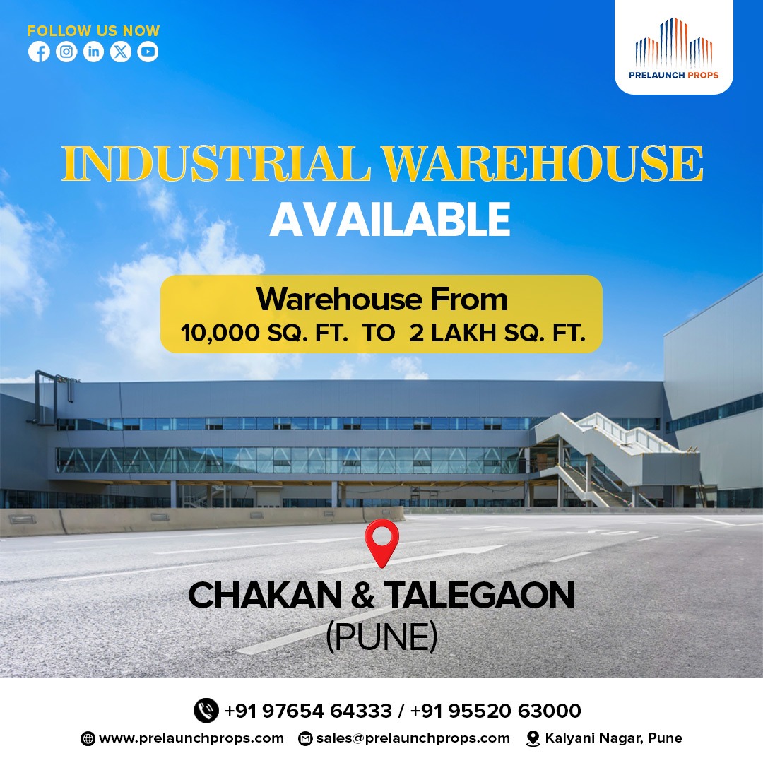 prelaunch_props's tweet image. Secure Your Storage with Our State-of-the-Art Warehouse in Chakan, Pune.
Perfect Location for Your Business.
Book Now!
Phone  : +91 97654 64333, +91 95520 63000
Visit Us: prelaunchprops.com
Office Location: Kalyani Nagar, Pune
#primelocation #prelaunchprops #logictics