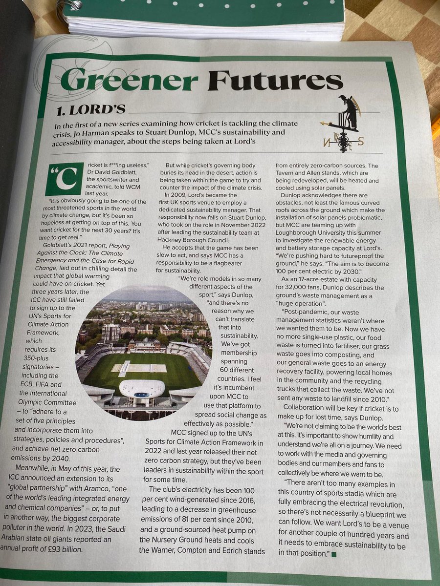 The Next Test (@thenexttest) on Twitter photo A great read by <a href="/JoHarman/">Jo Harman</a> in <a href="/WisdenCricket/">Wisden</a> on all the good green things <a href="/HomeOfCricket/">Lord's Cricket Ground</a> is doing - especially interesting to see they are going to team up with <a href="/lborouniversity/">Loughborough University</a> to investigate battery storage. Time to chuck the <a href="/jpmorgan/">J.P. Morgan</a> sponsorship in the bin too! A great read by <a href="/JoHarman/">Jo Harman</a> in <a href="/WisdenCricket/">Wisden</a> on all the good green things <a href="/HomeOfCricket/">Lord's Cricket Ground</a> is doing - especially interesting to see they are going to team up with <a href="/lborouniversity/">Loughborough University</a> to investigate battery storage. Time to chuck the <a href="/jpmorgan/">J.P. Morgan</a> sponsorship in the bin too!