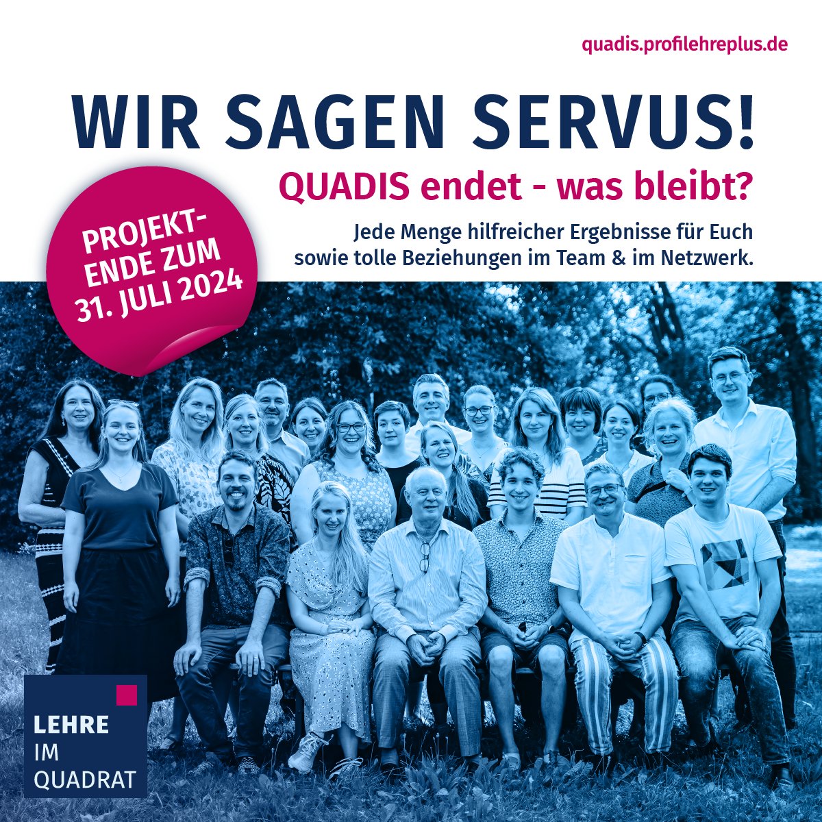 🙌 Erfolgreicher Abschluss des QUADIS-Projekts: Innovative Impulse für die bayerische Hochschullehre

🚀 QUADIS brachte ein starkes Netzwerk bayerischer Bildungseinrichtungen zusammen. 

ℹ️ Unter oer.vhb.org/quadis können Sie  sich durch das gesamte OER-Angebot stöbern!