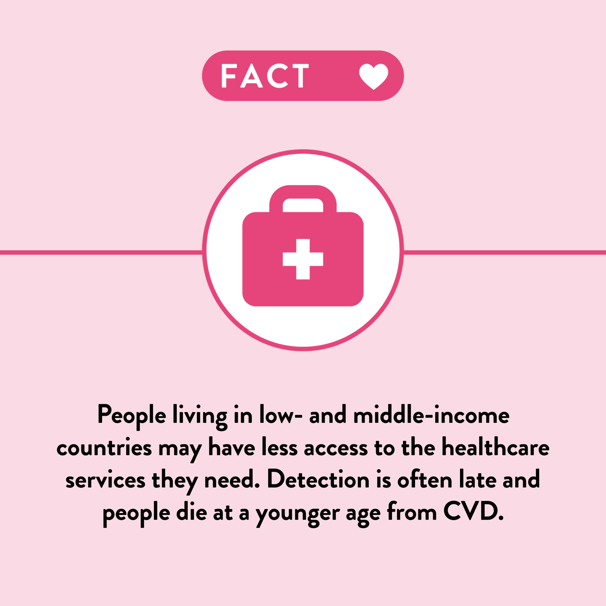 worldheartfed's tweet photo. Over 80% of the world's deaths from cardiovascular disease occur in low- and middle-income countries. 

Join the #WorldHeartDay movement and sign our petition asking for a cardiovascular health plan in every country. 

#UseHeart #HeartYes #KnowYourFacts