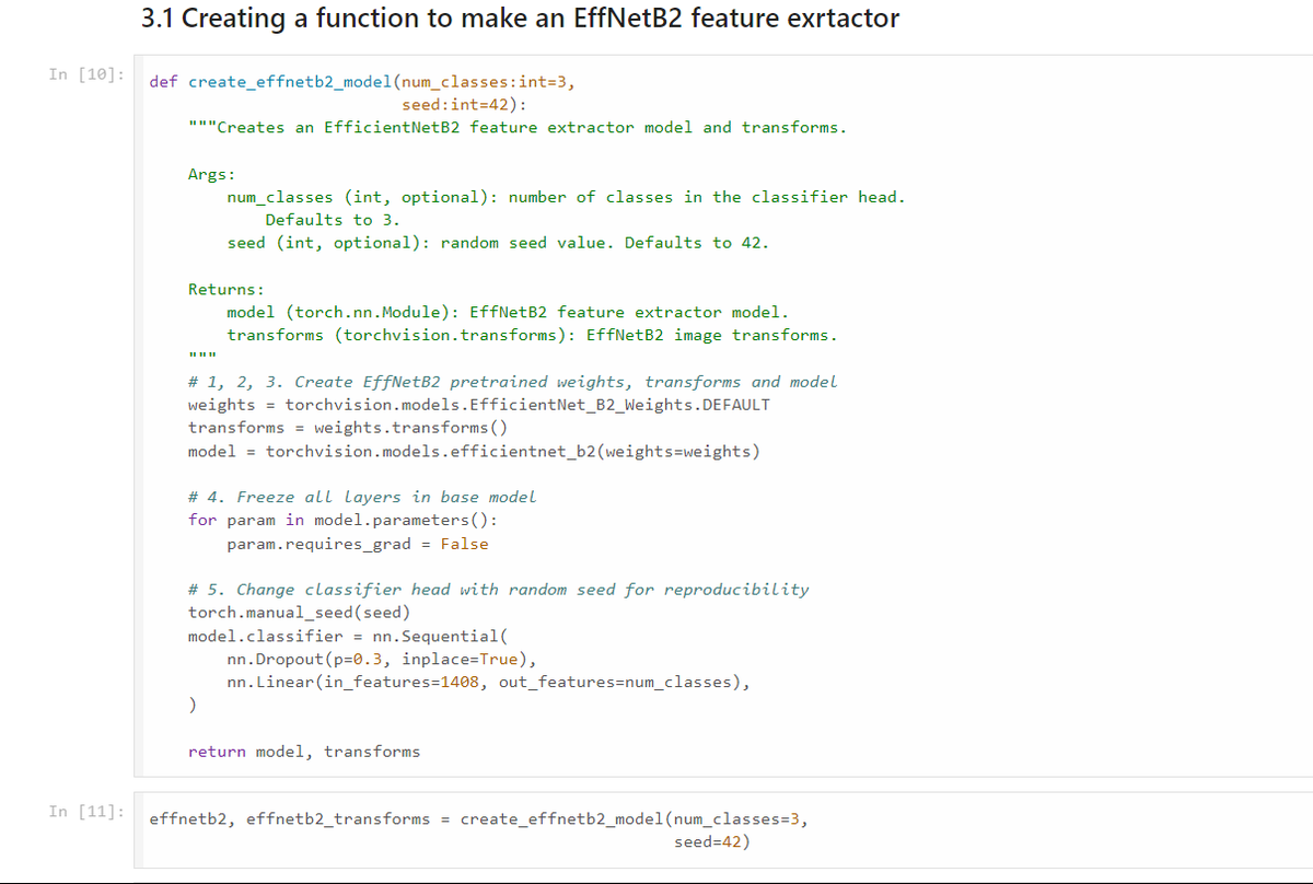 nabin_yd_'s tweet photo. Day 53: Created an EffNetB2 feature extractor, including functions, DataLoaders, training, and inspecting loss curves. Saved the feature extractor and checked its size. 
Github: https://t.co/voVesAxxWR

#LSPPDay53 #60DaysOfLearning2024 #LearningWithLeapfrog @lftechnology https://t.co/YPx18EWW1m