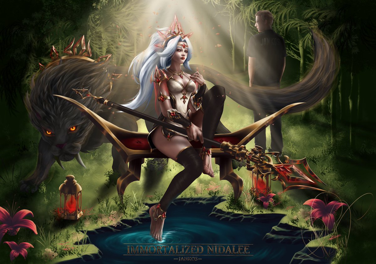Happy Birthday <a href="/JankosLoL/">Marcin Jankowski</a> 🥳

Faker has one, I wanted you to have one too. And no champ fits better than Immortalized Nidalee 🖤

I hope it makes you smile 😊

(RT appreciated 🫶)

#LeagueOfLegendsFanArt #nidalee