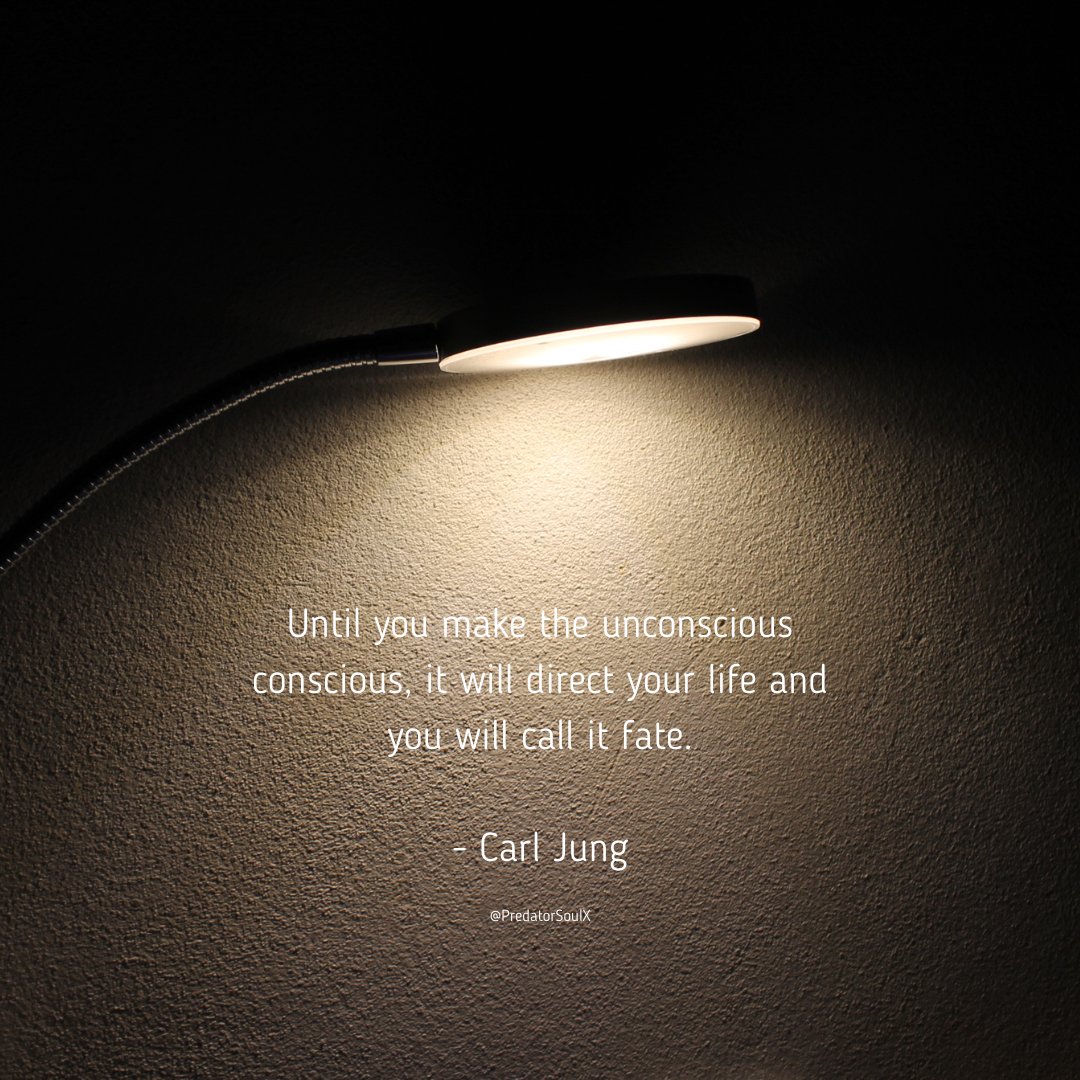 PredatorSoulX's tweet photo. Until you make the unconscious conscious, it will direct your life and you will call it fate.

- Carl Jung https://t.co/9rC3Ai5jEr