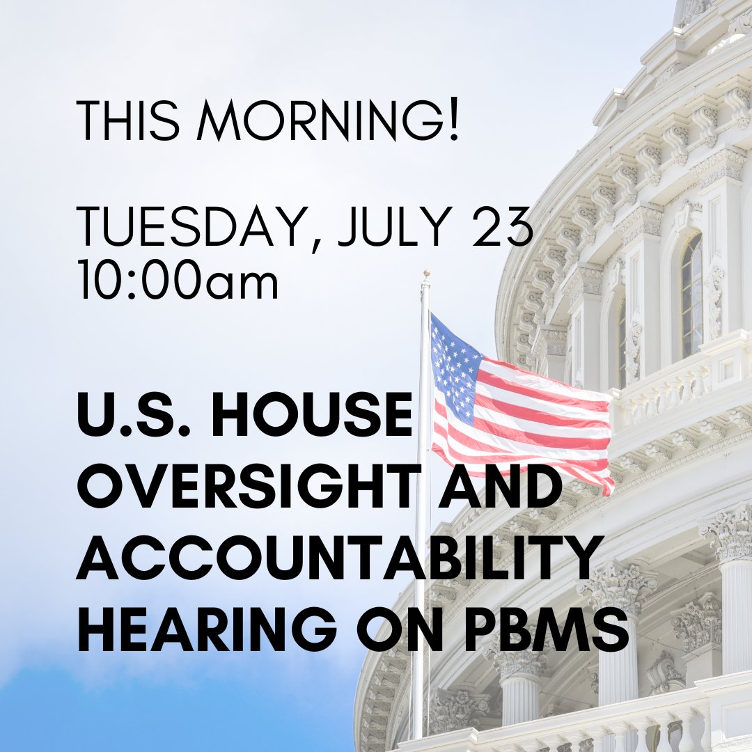 The House Oversight and Accountability Committee Hearing on the impact of PBMs is happening this morning at 10am EDT. Tune in! 

ow.ly/tb8350SHxl1