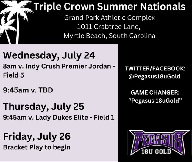 ShufflerLiv's tweet photo. Last tournament of the summer😔😔 Come watch Pegasus play in Myrtle Beach!! #2025uncommitted #6 @SWUSoftball @dees_44 @USCBSoftball @CodeeYeske @MontclairSt_SB @ClaflinSoftball @coach_rickyh https://t.co/fiLtRzfZ94