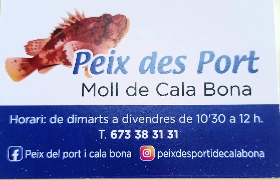 CalaBonaRadio's tweet image. PEIX DEL PORT I CALA BONA 

Ja arriben molls cada dia, calamars, llagosta, mussoles, cap roig....de dimarts a divendres de 10'30 a 12 hores esta OBERT!!! #peix #peixfresc #calabona #peixdellotja #molls
