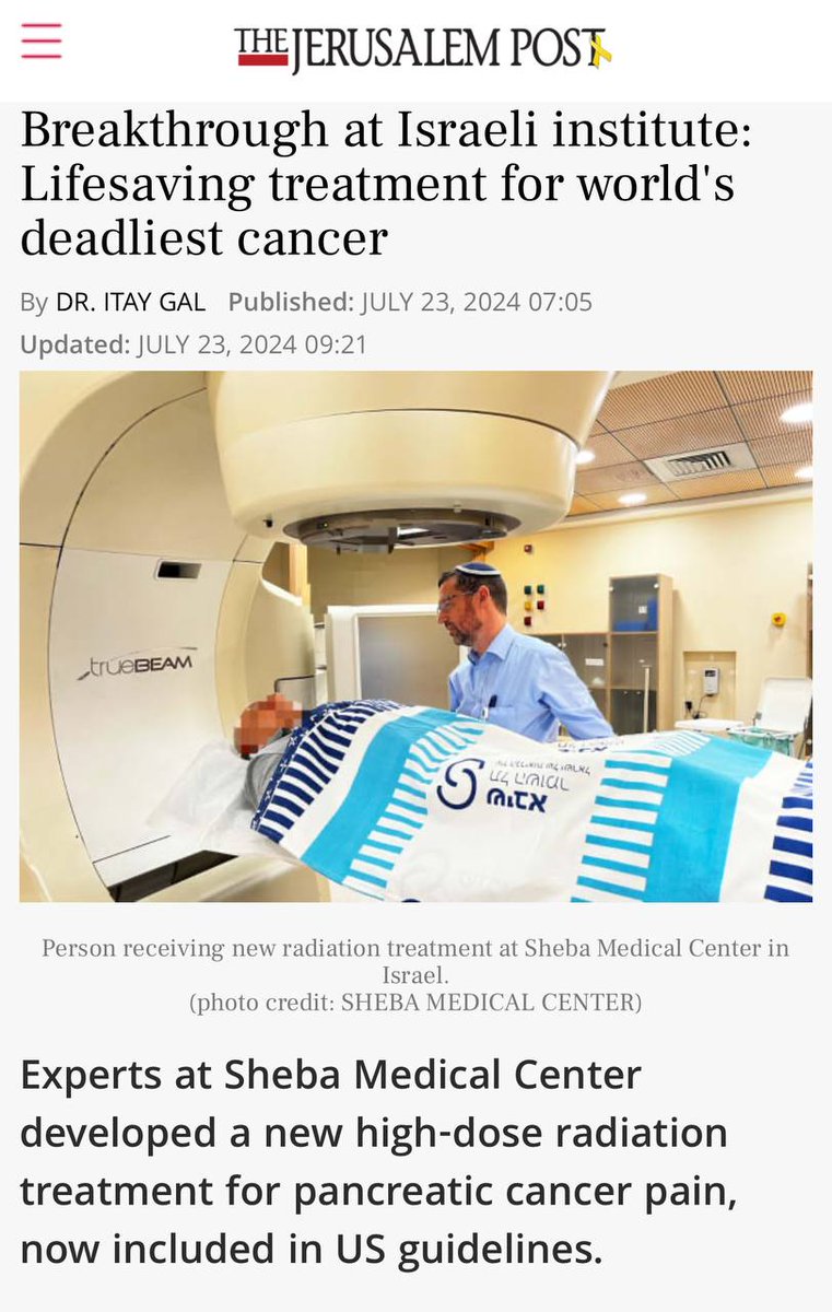 EretzIsrael's tweet photo. Good medical news from Israel. Succesful pancreatic cancer treatment developed. https://t.co/3SF1yMQ70v