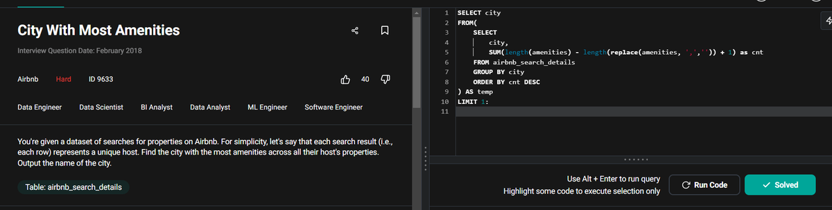 Roopesh_da08's tweet photo. 🚀Day 65 of #ConsistentCodeDays! 

3 more problems down on StrataScratch!
Lost in the wonderful world of SQL. 🌎
#MySQL #Coding #LearnInPublic #Tech4All #DataAnalyst #consistency #100DaysOfCode #HardWorkPaysOff #Connect #buildinginpublic #LearnInPublic #Analytics #StrataScratch https://t.co/SF08icSdrn