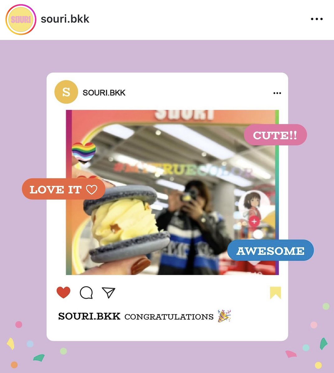windbeneathmyw6's tweet photo. ขอบคฺณ @souri_bkk สำหรับรางวัลเป็นมาการองแสนอร่อยนะคะ ดีใจมากค่า 🙏🩷
ขอให้กิจการรุ่งเรืองปังๆ ขยาย 2,000 สาขาทั่วโลกแบบที่ CEO บอกเลยนะคะ 🎉😊
#Mytruecolor #SOURI #SOURIBKK
#winmetawin https://t.co/het1XaabGt