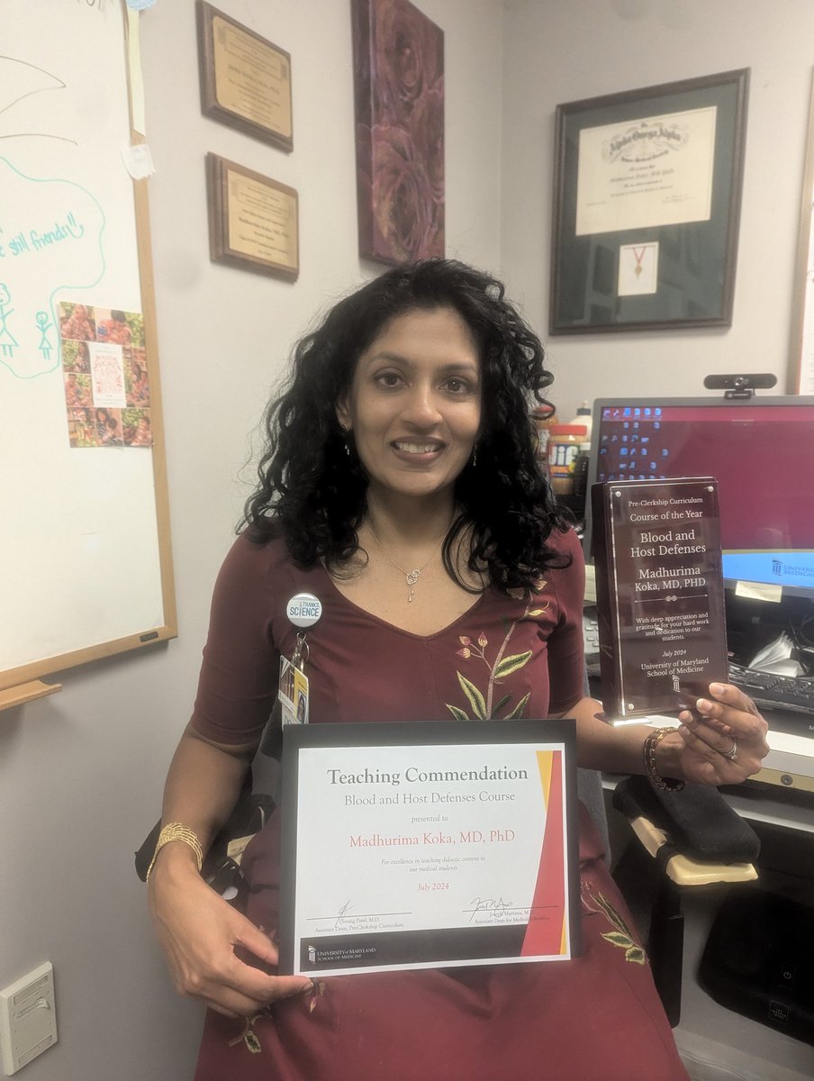 Congratulations Dr. <a href="/rimakokajohnson/">Rima Koka</a> and Dr. <a href="/NickCarbonetti/">Nick Carbonetti</a> on winning <a href="/UMmedschool/">University of Maryland School of Medicine</a> course of the year for the awesome Blood and Host Defenses course! Students are beyond lucky to have both of you.