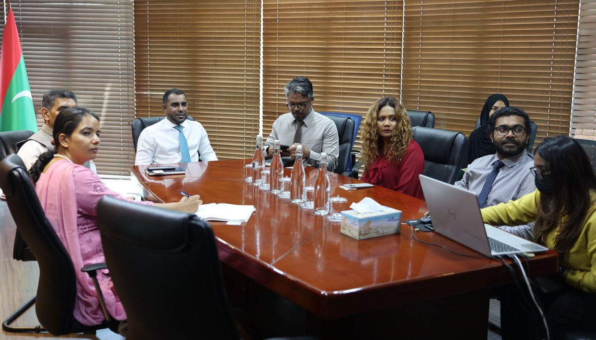 mitdcmv's tweet photo. Minister of Tourism, Honorable Ibrahim Faisal met with HCr of India to the Maldives, Shri Munu Mahawar and MITDC Managing Director, Ms. Shiuna Khalid to discuss future tourism collaboration and strengthen bilateral ties.
#MITDC @HCIMaldives @MoTmv https://t.co/OTXOQCVAxL