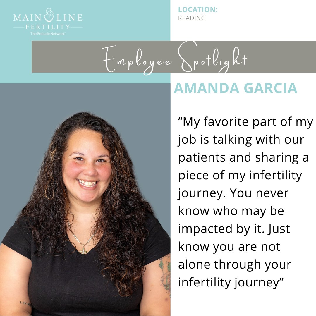 When you open the door to our Reading office, the first person you'll meet is Amanda Garcia, Fertility Care Coordinator: "Just know you are not alone through the infertility journey." Reach out to us: mainlinefertility.com/appointment-re…
