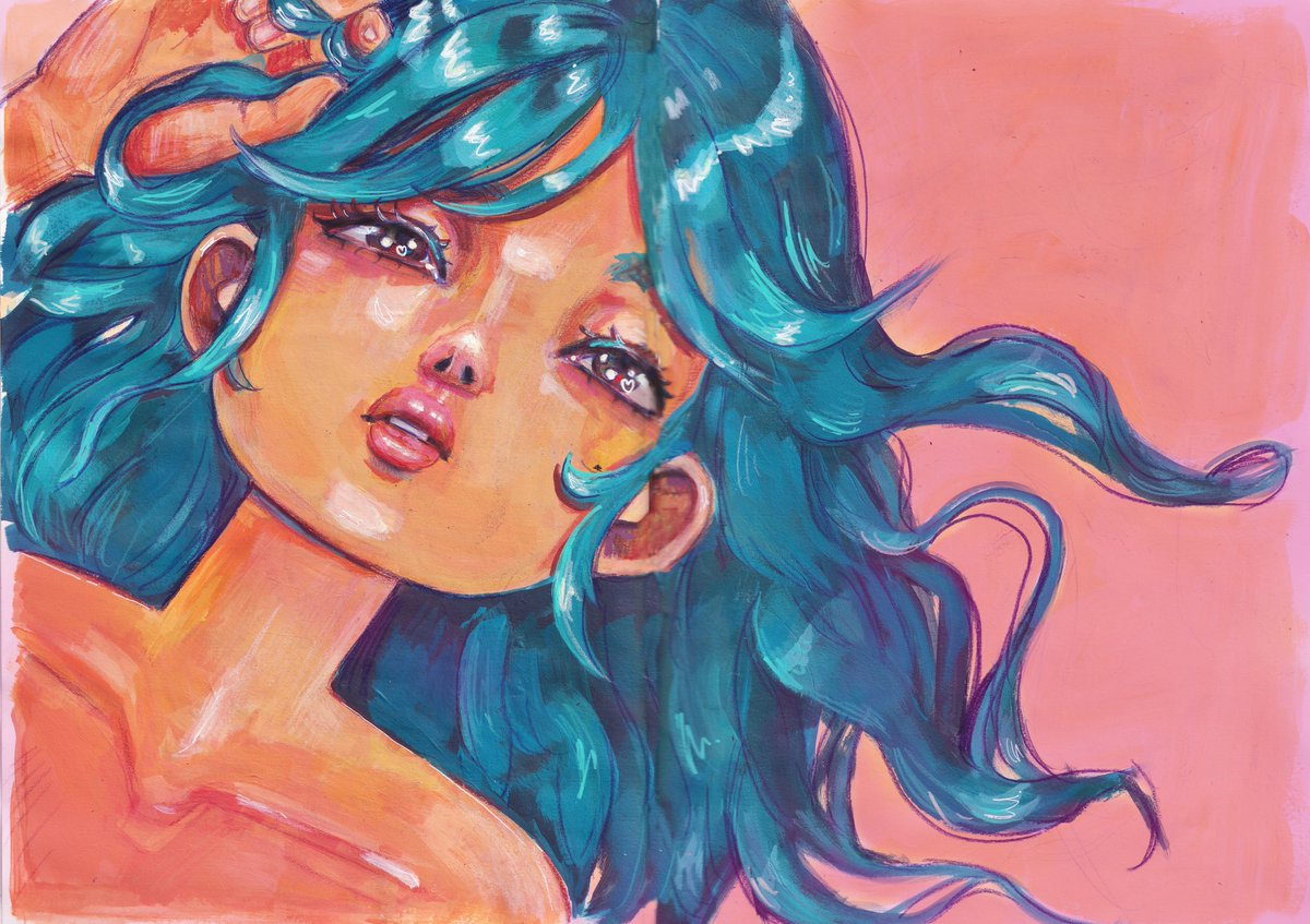 misoh_misoh's tweet photo. Finally got a pc 😁 which means I can scan art! Here's a double page spread from my sketchbook 🥰 

#art #sketchbook #traditionalart #artmoots #painting #artist #illustration https://t.co/sXZZhi60Oe