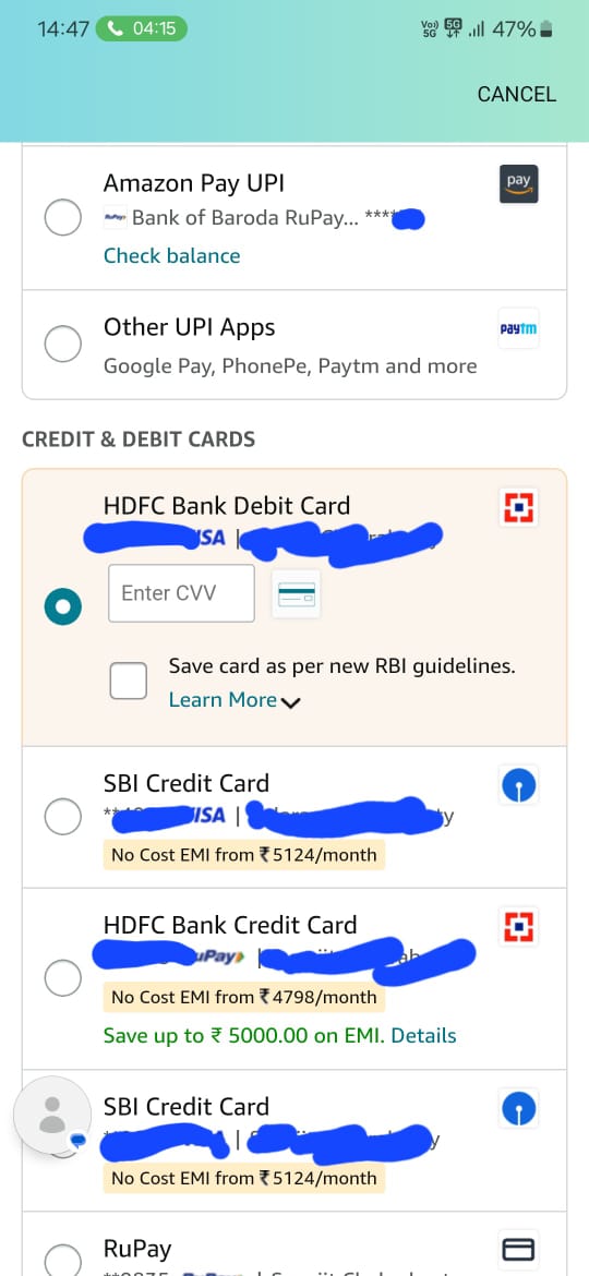 TheSerious57's tweet photo. Hey @HDFCBank_Cares &amp; @amazonIN You are running offers on payment via debit card EMI but, not giving debit card EMI while checking out.Also I am eligible for debit card EMI.Please look into these https://t.co/K9hmZUpvFL