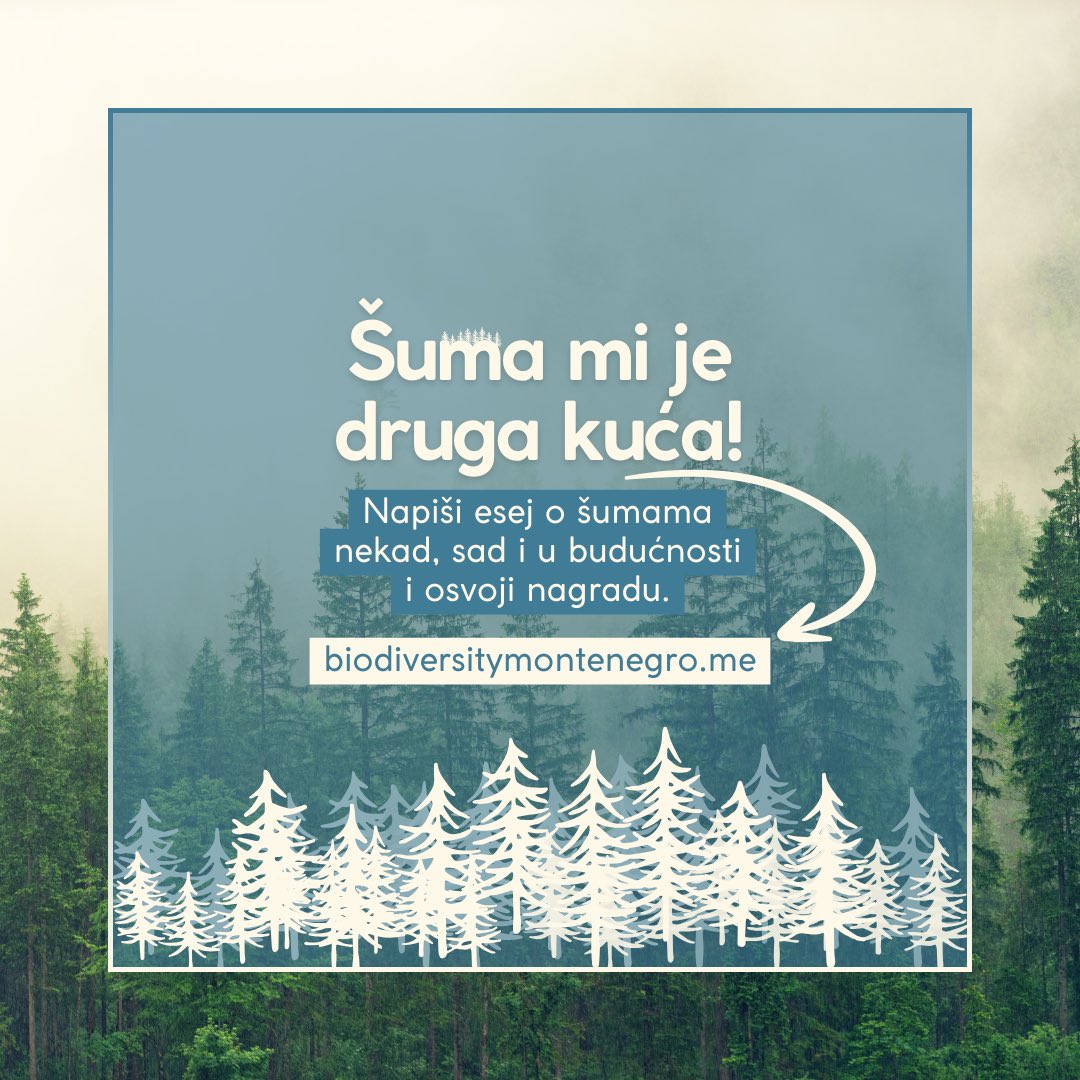 Ispričajte nam priču o šumi!🌲 Podijelite sa nama vašu kratku priču na temu “Naše šume u prošlosti, danas, u budućnosti”.

biodiversitymontenegro.me/nagradni-konku…