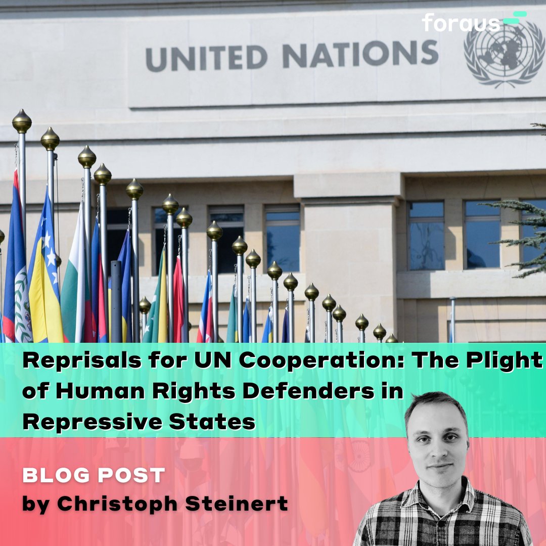 How safe are human rights defenders when cooperating with the UN? Read about the global issue of state reprisals and what strategies can be applied to protect activists in our latest #foraus blog. 🌍🛡️
🔗 Read more:
foraus.ch/posts/reprisal…