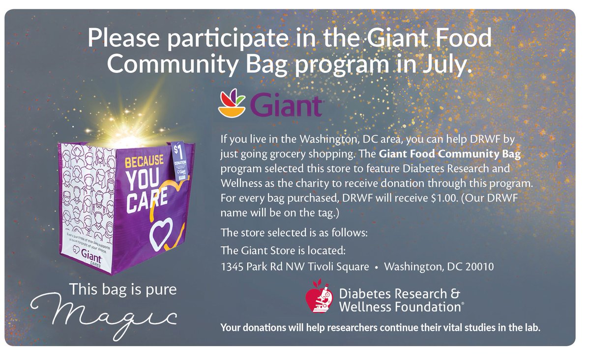 DRWFwellness's tweet photo. ποΈπ Help make a difference in our community! Purchase a reusable bag at Giant Food this month and support DRWF with every $1.00 donation. Let's come together to make an impact and promote a healthier, happier community! Thank you for your support π #SupportLocalCause https://t.co/E8XZTek7aK