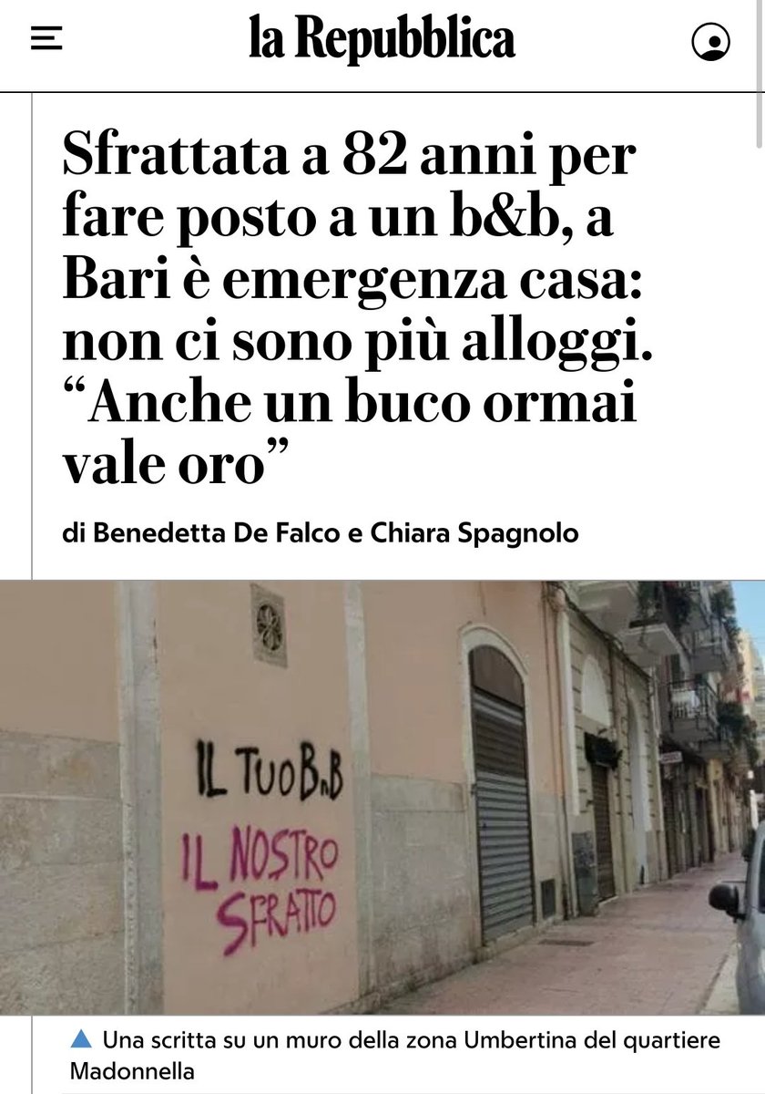 Giul_Granato's tweet photo. Anche se all'ultradestra piace far credere che sia tutta colpa di Ilaria Salis, la verità è un'altra.

In 🇮🇹 ci sono poche case popolari. Molte tenute vuote. Se la casa è un bene di mercato e non un diritto ci sarà sempre chi preferirà specularci.

Ecco servita la crisi abitativa https://t.co/BKKtwX7Qy5