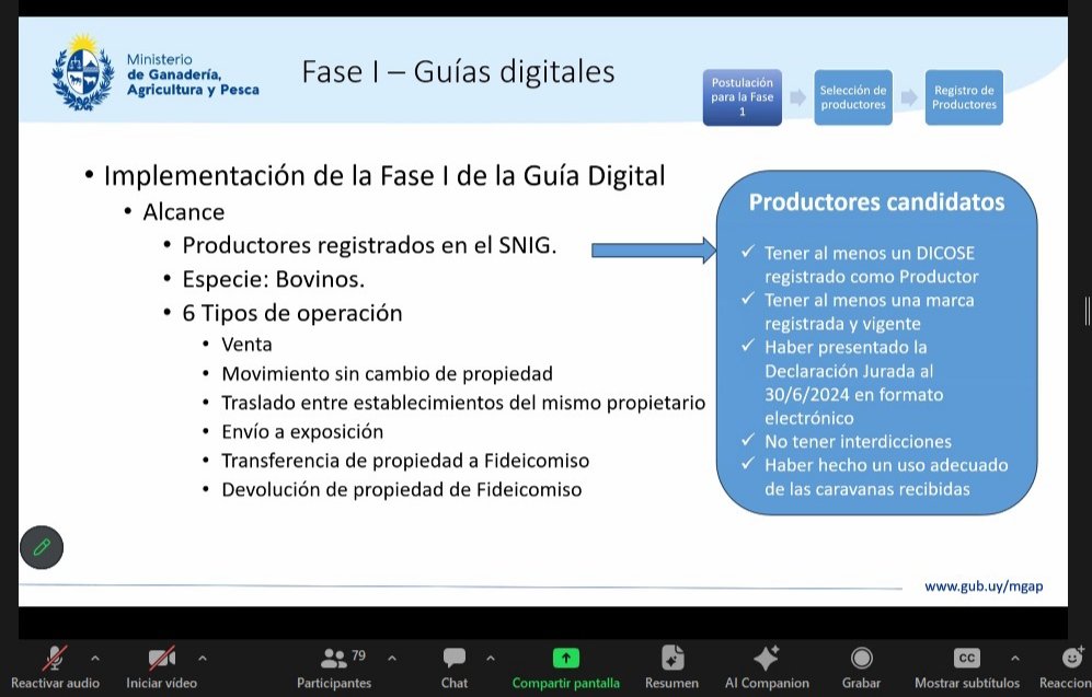 andres_treglia's tweet photo. Se presentó Fase 1 para la implementación de la Guía Digital de propiedad y tránsito de semovientes. Beneficios, procesos, habilitados, compra de #GuiaDigital. Algunos de los aspectos presentados.
#DescentraUy #SNIG @MGAPUruguay @cintendentesuy @cnfr_uy @federacionrural @FUCREA https://t.co/GCAGkz1wv9