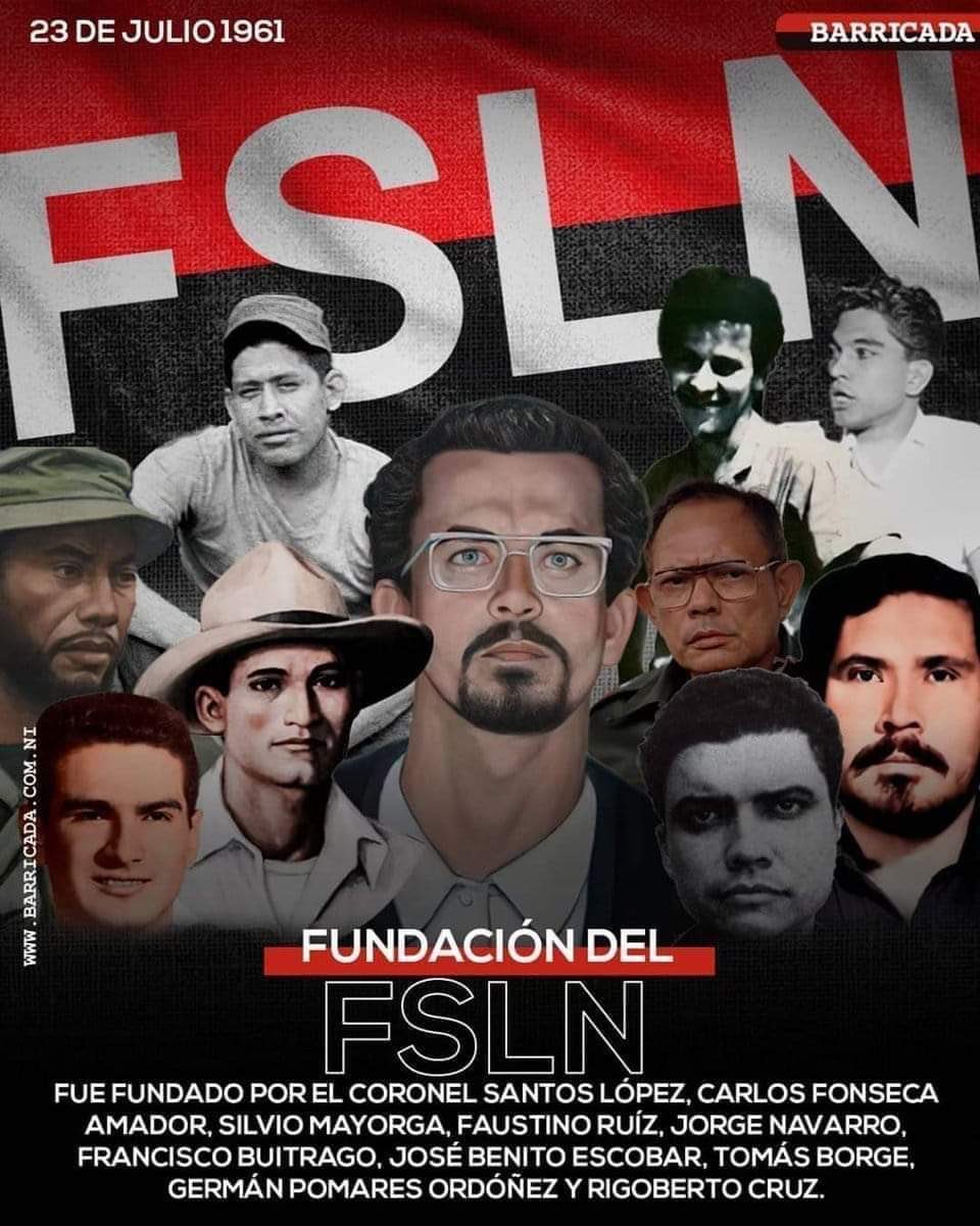 SilRojasH's tweet photo. Un día como hoy hace 63 años , el 23 de Julio/1961 Nicaragua viò nacer al FSLN, desde entonces siempre a la vanguardia.❤️🖤🇳🇮
#4519LapatriaLaRevolución https://t.co/BOnUVwp8FA