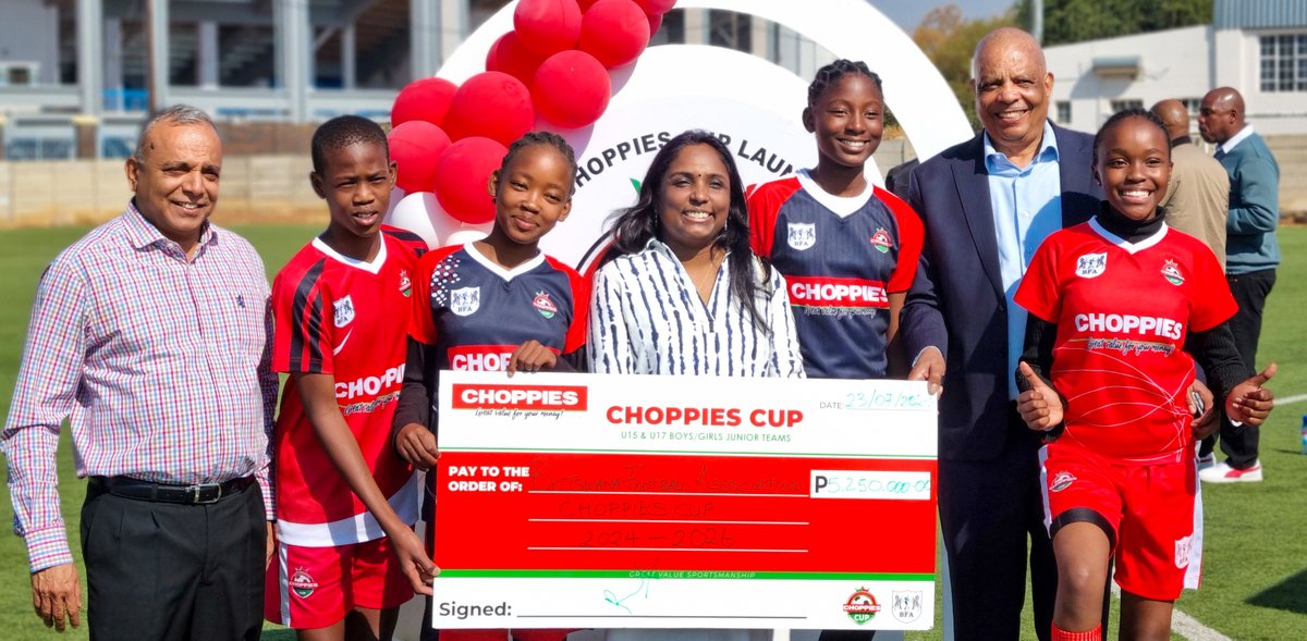 Choppies &amp; BFA proudly announce the launch of the Choppies Cup! This thrilling competition for U17 Junior teams comes with a grand sponsorship of P5 250 000.00 for the youth region leagues, spread over three years. Get ready to support and celebrate the future stars of football!