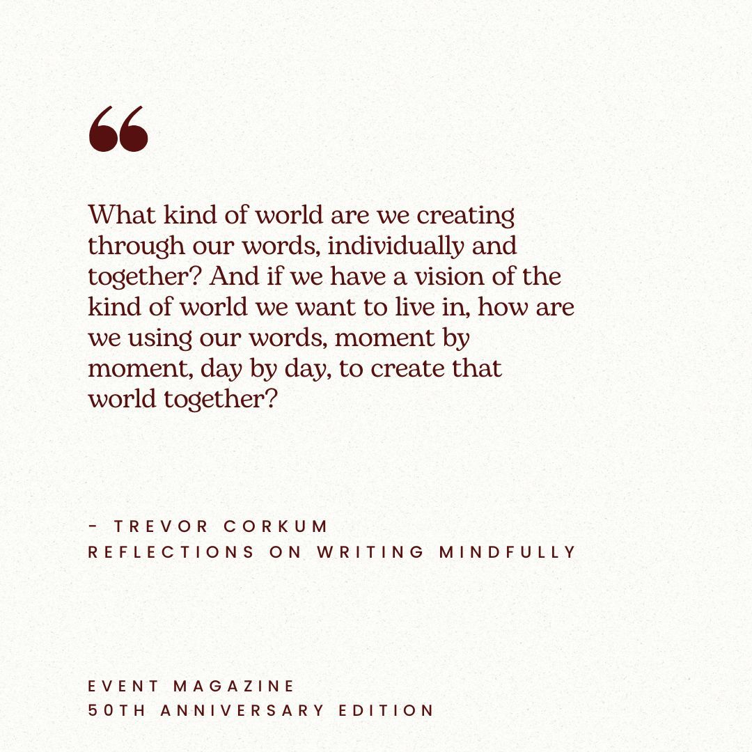 EVENTmags's tweet photo. @trevcorkum is an award-winning writer, educator, and scholar, he has facilitated workshops and lectured across Canada and around the world. His writing has appeared in the Toronto Star, The Globe and Mail, Walrus and others. Read this essay and more: https://t.co/Rx1x9s0Dvf https://t.co/L9Yy6r0bgX