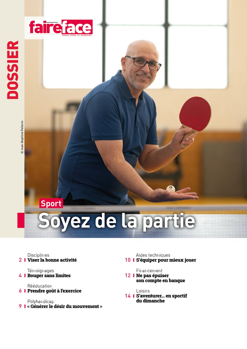 Le sport de haut niveau, c’est beau. Mais mettre une touche sportive dans nos vies, c’est formidable aussi ! 
Le dossier de l’été du magazine Faire Face - Mieux vivre le #handicap vous y invite : "Sport, soyez de la partie". 1/7
➡️urlz.fr/rmF3