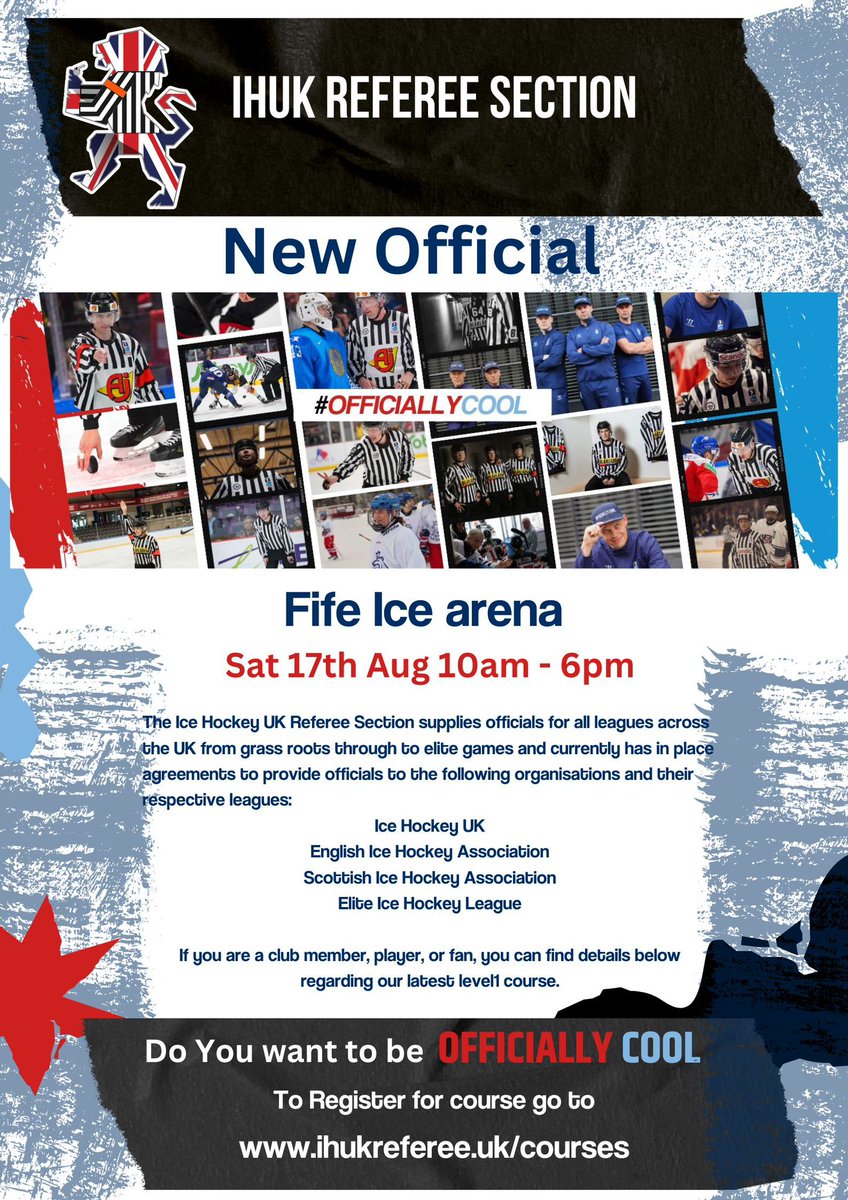 andyref71's tweet image. Looking to join the coolest team on ice.
If you are interested in becoming a referee, have strong skating skills and a passion for Ice Hockey please visit our website and register your interest.
Next Course is in Kirkcaldy 17th August 2024