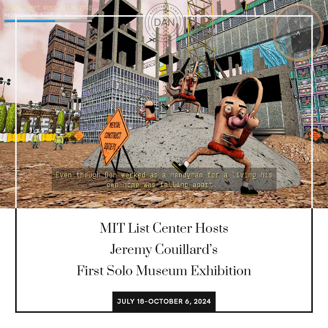 DailyArt_News's tweet photo. Explore Jeremy Couillard’s inventive digital art and gaming at MIT’s List Center from July 18 to October 6, 2024, in his first solo museum exhibition. @mitlistarts
#jeremycouillard #mitlistarts #exhibition #videoart #art #artnews #dailyart #dailyartnews
https://t.co/hBjffLc5RS https://t.co/nFT2EyHg3x