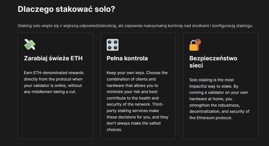 SwiatKrypto's tweet photo. 🧵 1/14

🔶  Solo staking - 1 metoda
➡️  Samodzielnie konfigurujesz i utrzymujesz węzeł walidatora Ethereum.
➡️  Jest to najbezpieczniejsza metoda, ponieważ masz pełną kontrolę nad swoimi kluczami i nie musisz ufać żadnej stronie trzeciej. https://t.co/CNb9Gf2pMR