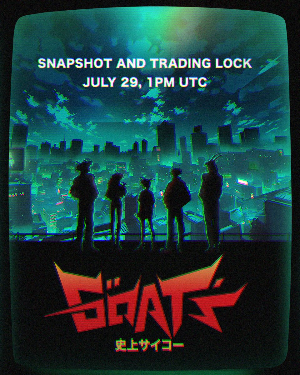 playgoatgaming's tweet photo. NFT Snapshot and Trading Lock are COMING (new date) 📸 🔒

On July 29, all trading for the Big Bear Syndicate and MightyNet Genesis Pass collections will be locked and soulbound.

GOAT is coming 🐐 https://t.co/zPDmgHeILi