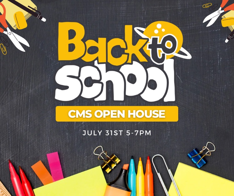 CommerceMiddle's tweet photo. Open House for CMS will be July 31st 5-7pm. We look forward to seeing everyone! https://t.co/xIfMMITx7R