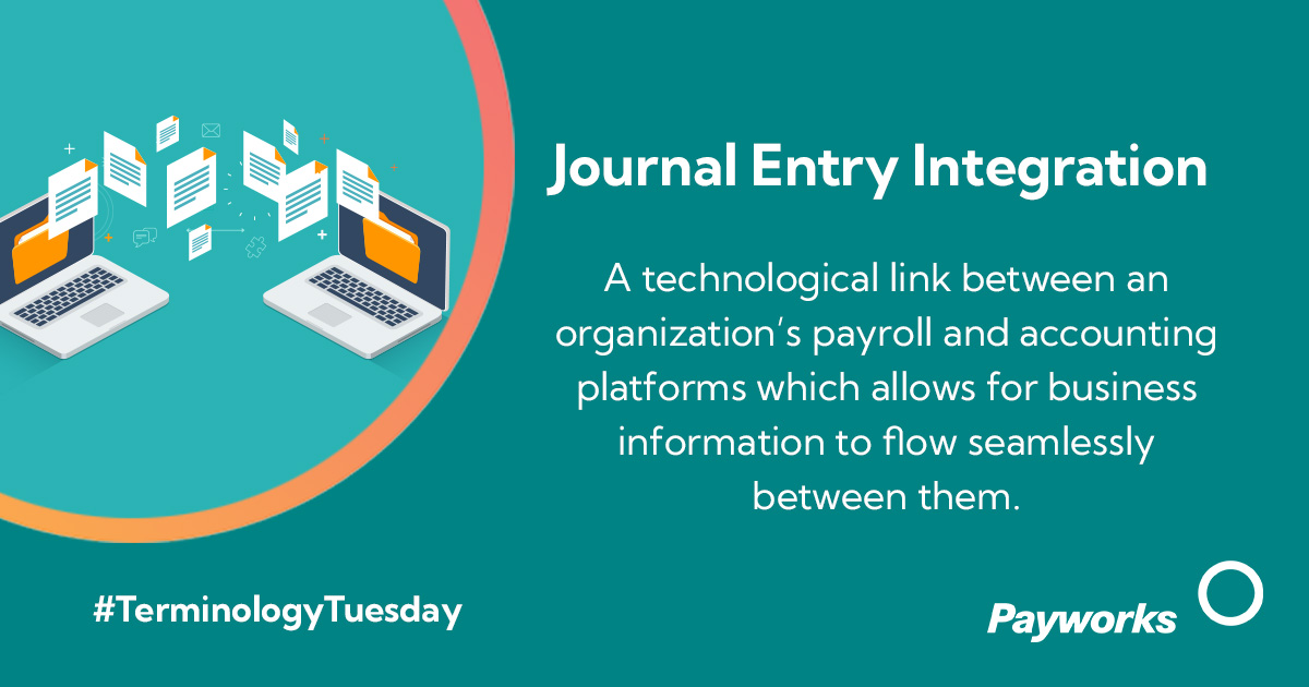 Payworks's tweet image. We have a #JournalEntry integration w/ QuickBooks Online – where the specific entries that reflect your biz #Payroll can automatically populate in the general ledger of their accounting software: hubs.ly/Q02FfY1s0. 
#TerminologyTueday #PayrollAccuracy #PayrollAccounting