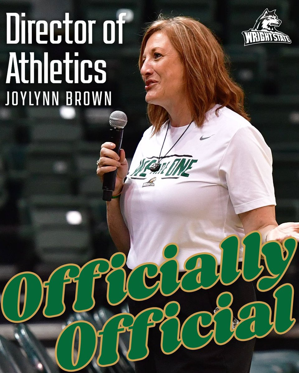 𝐎𝐅𝐅𝐈𝐂𝐈𝐀𝐋𝐋𝐘 𝐎𝐅𝐅𝐈𝐂𝐈𝐀𝐋! 🐺

Joylynn Brown has been named fourth director of athletics in Wright State history!

📝: bit.ly/3zUwDtG
#RaiderUP | #RaiderFamily