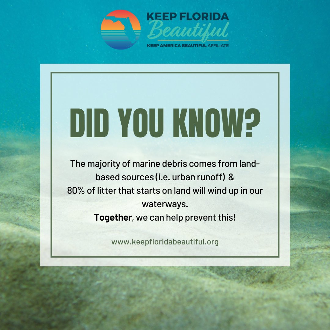 Whether driving your car, hiking in the woods or out on the water, stash your trash Always properly dispose of your litter to help #keepflbeautiful.  We can all do our part.
#reducewaste #packitinpackitout #florida #marinedebris #leavenotrace