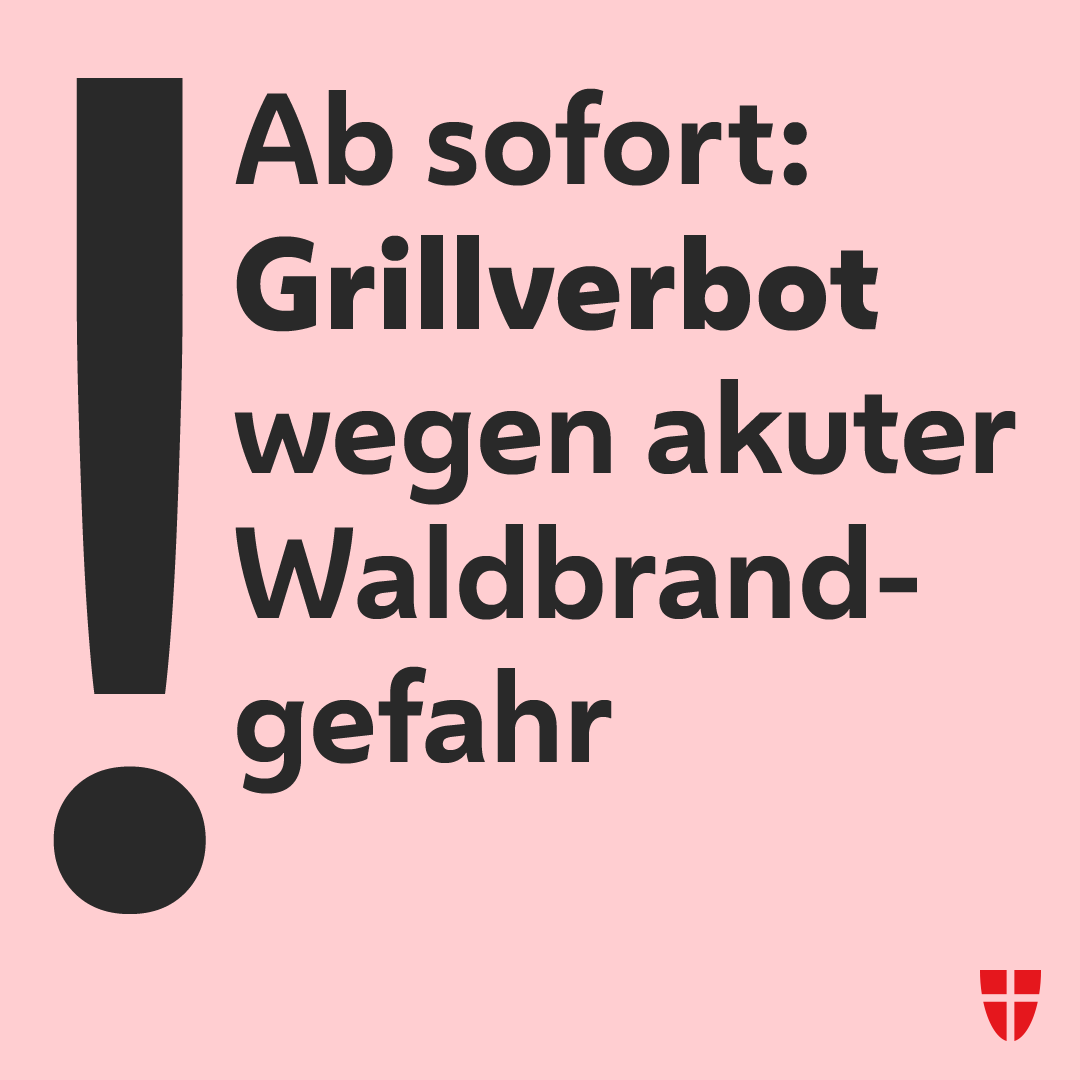 Stadt_Wien's tweet photo. ⚠️🔥 Auf allen öffentlichen Grillplätzen Wiens ist ab sofort das Grillen aufgrund der Trockenheit und Waldbrandgefahr verboten. 🔥⚠️
Das Verbot gilt bis auf Weiteres und wird erst bei nachhaltigen Regenschauern wieder aufgehoben: https://t.co/MtvDAv7EdH https://t.co/uOT3USolTL