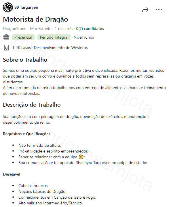 VAGA QUENTINHA PRA GERAL. #CasaDoDragao #HouseOfTheDragon