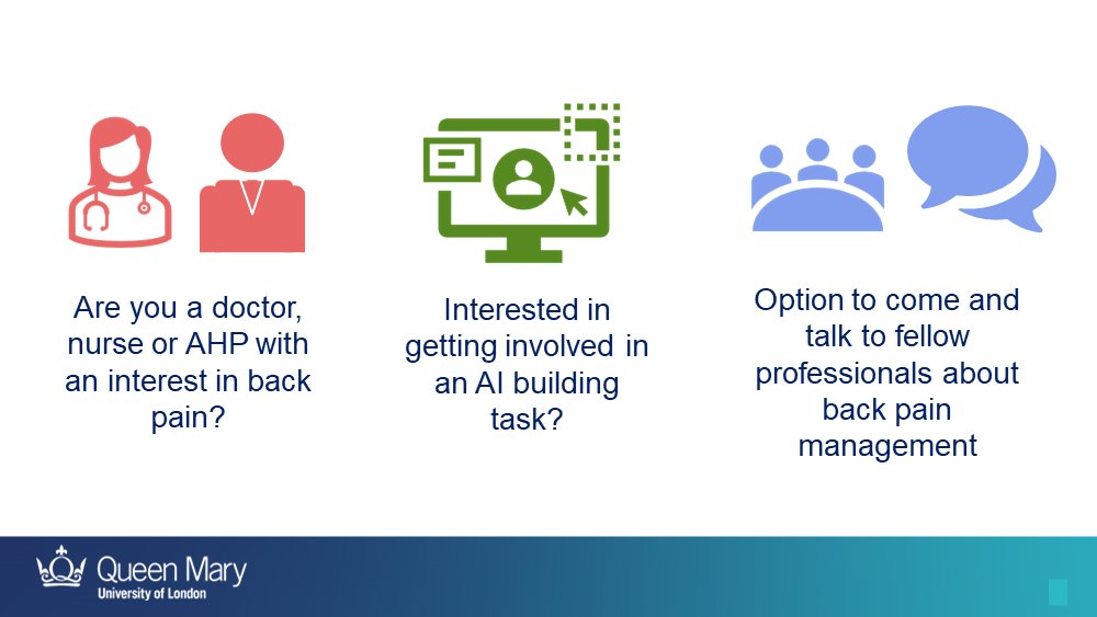 📣📣📣
LAST CHANCE!!!
Back pain clinical reasoning study: 
Our first survey closes this Friday - last chance to sign up to take part in our study to develop an AI for low back pain 
app.onlinesurveys.jisc.ac.uk/s/qmul/fgdfg

More info 🔽🔽🔽
mskairesearch.com/study-recruitm…