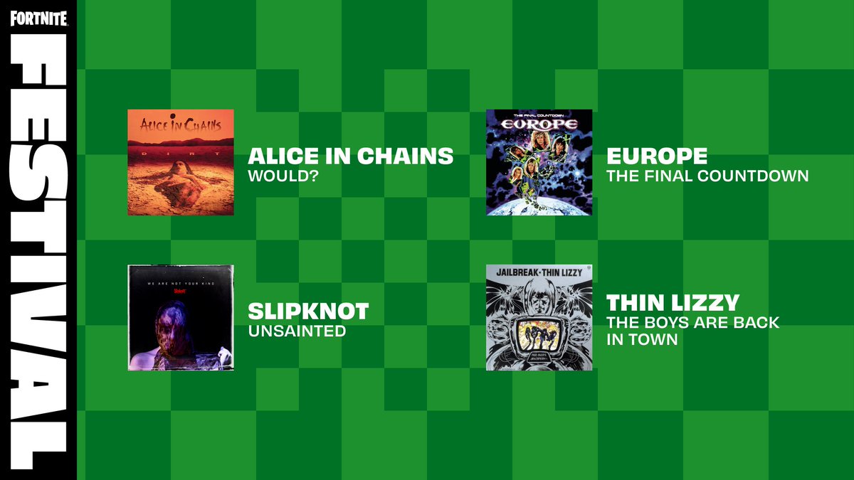 NEW JAM TRACKS FOR THIS WEEK 🔥

- Would? (Alice In Chains)
- The Final Countdown (Europe)
- Unsainted (Slipknot)
- The Boys Are Back in Town (Thin Lizzy)