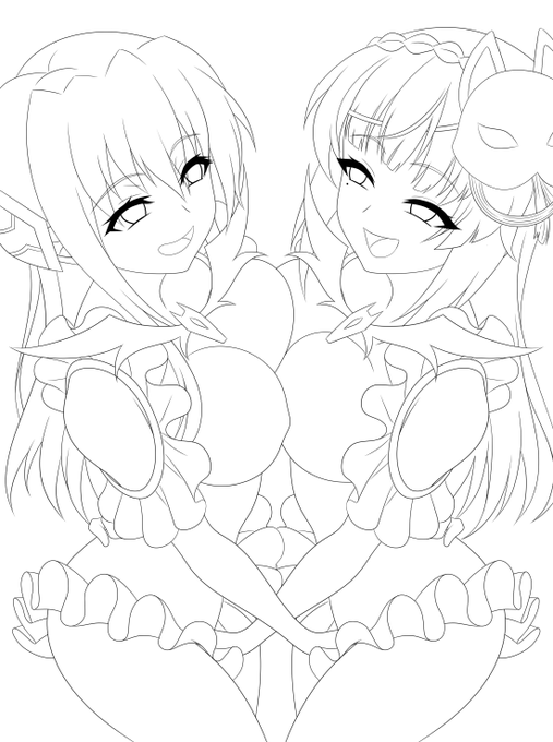 skeb依頼 へプバン悪堕ち2 線画 