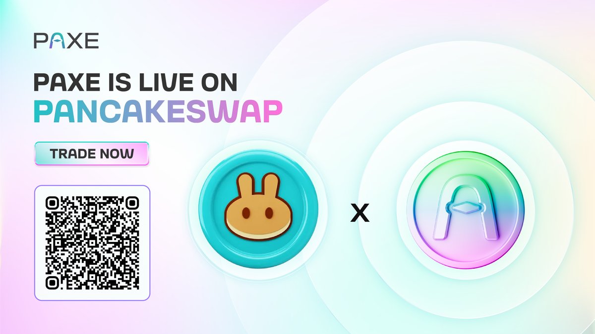 Paxe_fi's tweet photo. 🚀 START TRADING $PAXE ON PANCAKESWAP NOW! 🎉

Contract: 0xd2A3eec06719D5Ac66248003B5488E02165dd2fa
Trading Pair: PAXE/USDT
Buy/Sell Fee: 2%

🟢 Trade PAXE on PCS: https://t.co/glYVSOfGj3

The buzz from yesterday's excitement continues! If you missed out on the Presale Event, now’s your golden opportunity to secure some $PAXE on Pancakeswap.

Our backers and extensive marketing network are hyped beyond belief and ready to set the crypto world abuzz with today’s listing! 🚀 PAXE team is also rolling out the big guns with top-tier KOLs and influencers ready to amplify our message, alongside killer paid ads on the biggest crypto platforms.

The momentum is building, don't miss out on riding this wave with us – PAXE is geared up to be the next epic ape journey.

#PAXE #DeFi #CryptoTrading #Pancakeswap