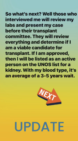 sathyabcom's tweet photo. A quick life update... Learn more at https://t.co/J7Dvgd3gPH #dukeuniversity #duketransplant #duke #kidneycare #renalkidneydisease #kidneyfailure #kidneytransplant https://t.co/U0WumwzUN3