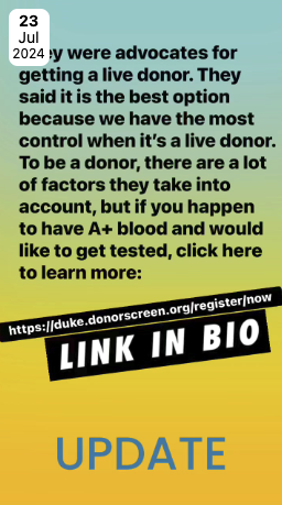 sathyabcom's tweet photo. A quick life update... Learn more at https://t.co/J7Dvgd3gPH #dukeuniversity #duketransplant #duke #kidneycare #renalkidneydisease #kidneyfailure #kidneytransplant https://t.co/U0WumwzUN3