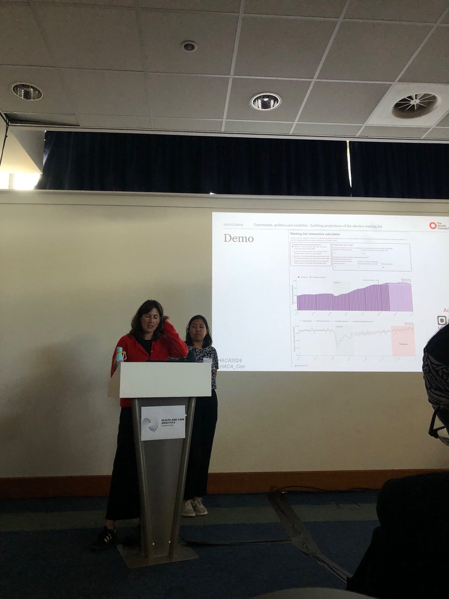 Great talk by <a href="/melissaco_/">Melissa Co</a> and <a href="/freya_tracey/">Freya Tracey</a> on their interactive waiting list projection calculator at #HACA24 health.org.uk/news-and-comme…