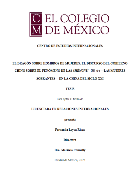 ColmecasA's tweet photo. #RepositorioColmex
Conoce "El dragón sobre hombros de mujeres: el discurso del gobierno chino sobre el fenómeno de las shèngnû - las mujeres sobrantes-en la China del siglo XXI", #tesis de la licenciada Leyva Rivas, #Colmecaalumni del @CEIColmex.
https://t.co/rVacQA2EgF https://t.co/qcxBLS1HKF